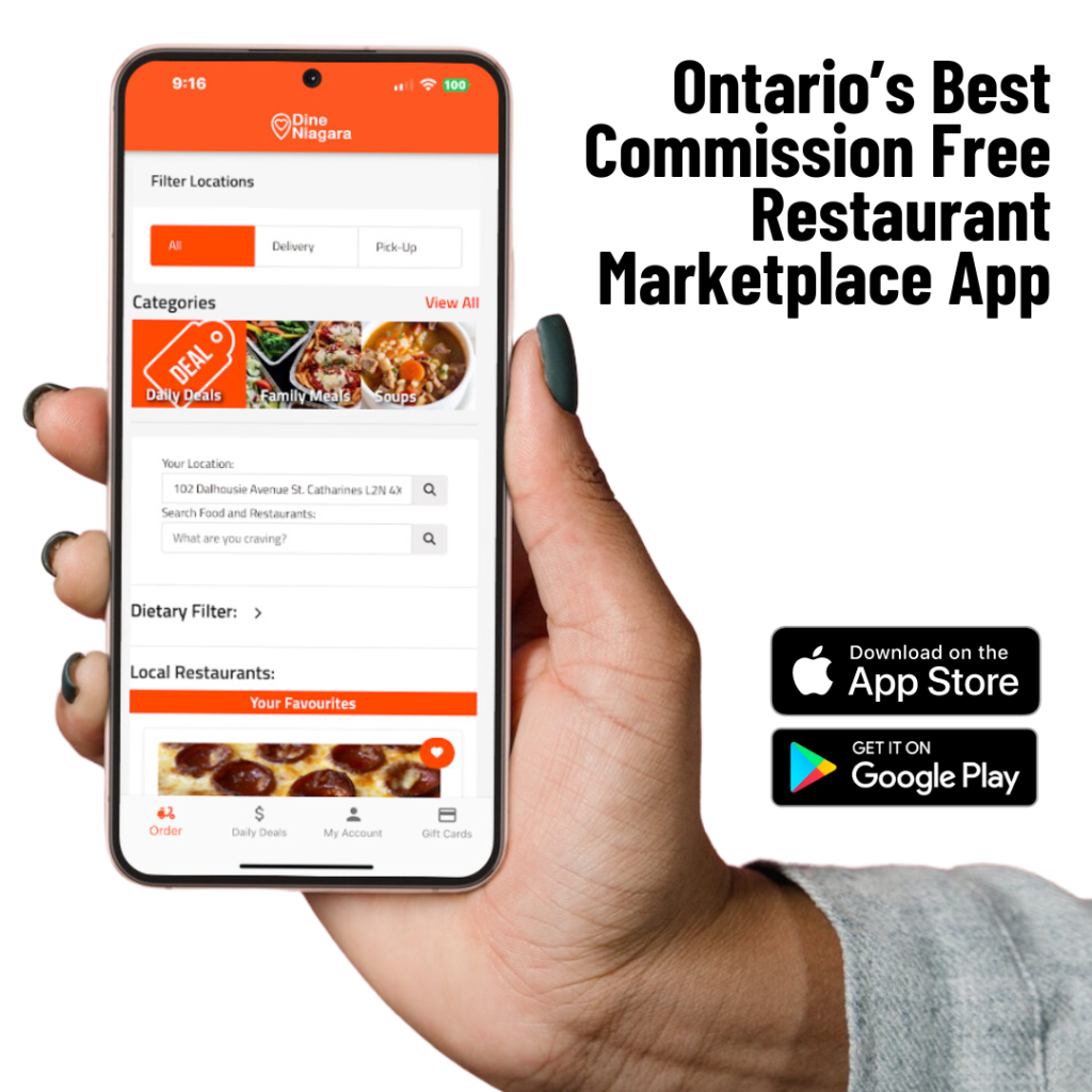 Image of Dine Local app showing the commission free restaurant marketplace